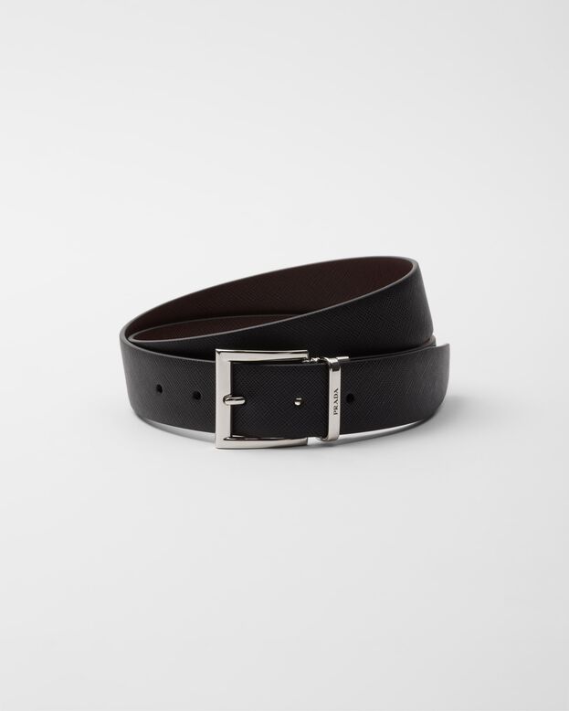 Saffiano Leather Reversible Belt, , hi-res