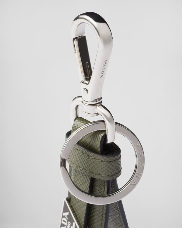 Saffiano leather keychain, , hi-res