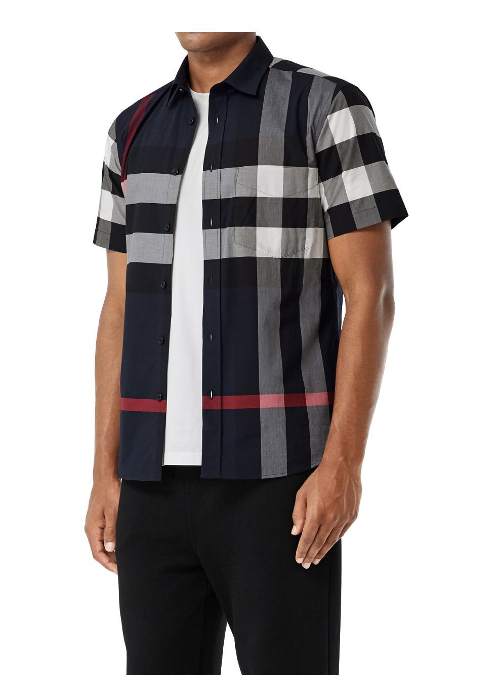 Burberry Short-sleeve Check Stretch Cotton Poplin Shirt Tops | Heathrow  Boutique