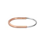 Tiffany Lock Narrow Bangle in Rose and White Gold - Size Small