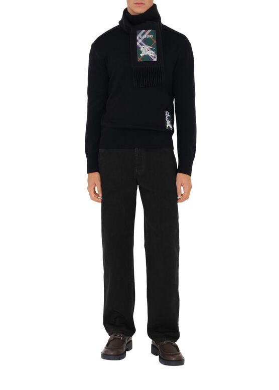 Check Label Cashmere Scarf, , hi-res