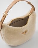 Prada Arqu&eacute; shearling and leather shoulder bag, , hi-res
