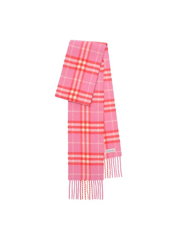 Narrow Check Cashmere Scarf, , hi-res