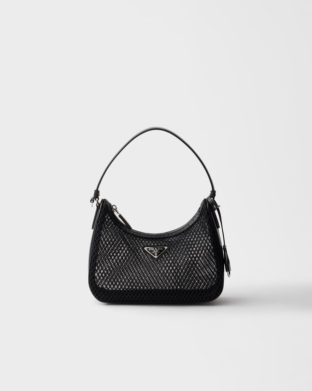 Prada Re-Edition 2005 mesh and brushed leather bag, , hi-res