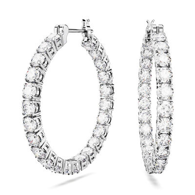 Matrix Lady Hoop Earrings White