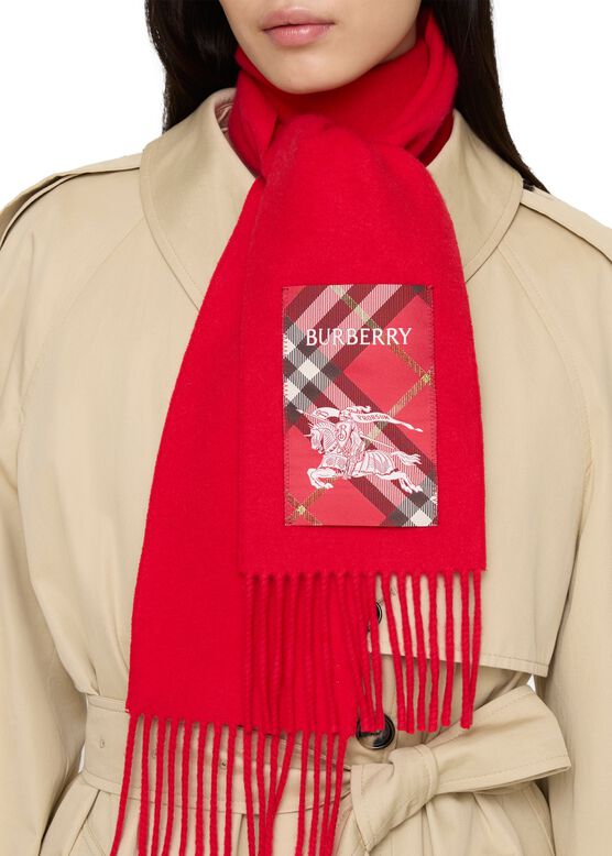 Check Label Cashmere Scarf, , hi-res