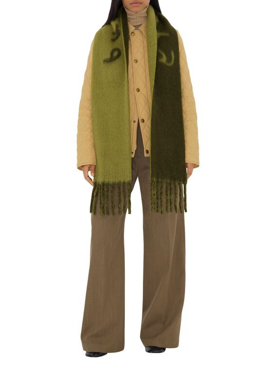 Reversible Logo Alpaca Wool Blend Scarf, , hi-res