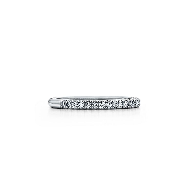 Tiffany Soleste Half Eternity Ring in Platinum with Diamonds - Size 5, , hi-res