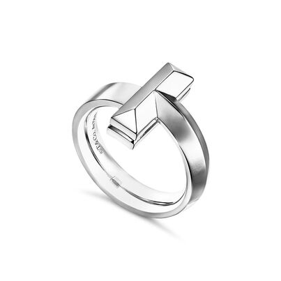 Tiffany T T1 Ring in White Gold, 4.5 mm Wide - Size 6, , hi-res
