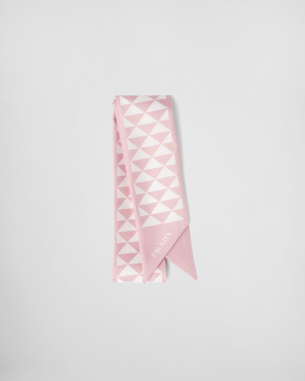 Printed silk twill scarf, , hi-res