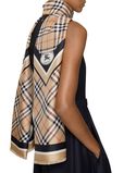 Check Knight Stamp Silk Scarf, , hi-res