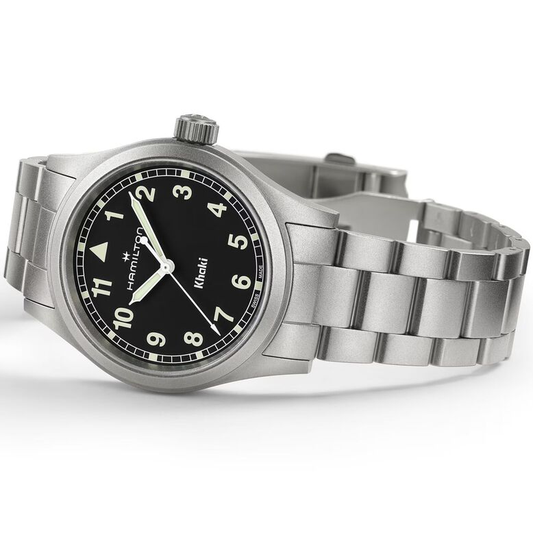 Khaki Field Quartz 38mm Unisex Watch Black, , hi-res