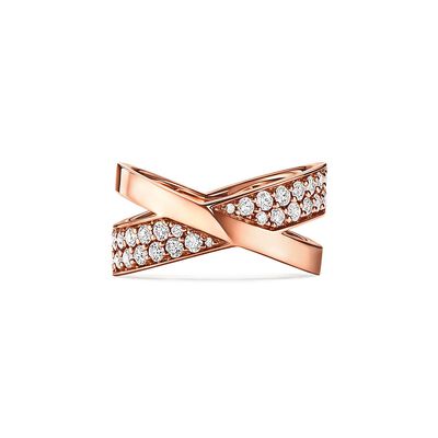 Atlas® X Wide Ring in Rose Gold with Diamonds