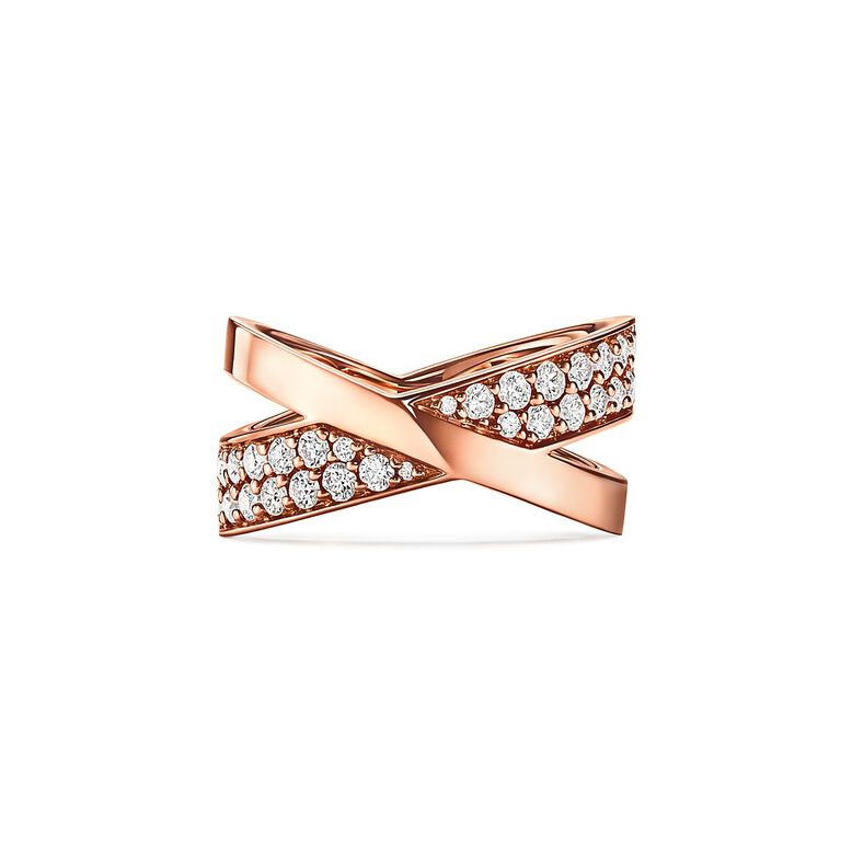 Atlas&reg; X Wide Ring in Rose Gold with Diamonds, , hi-res