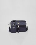 Re-Nylon and Saffiano leather shoulder bag