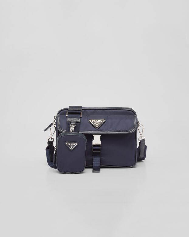 Re-Nylon and Saffiano leather shoulder bag, , hi-res