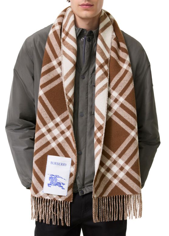 Check Cashmere Scarf, , hi-res