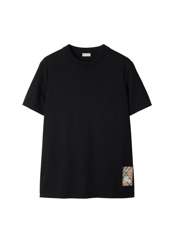 Check Label Cotton T-shirt, , hi-res