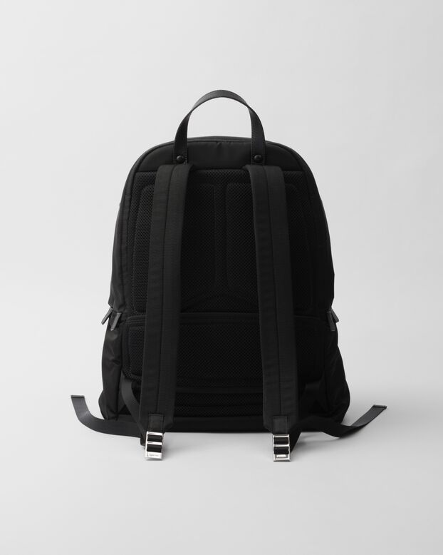 Re-Nylon and Saffiano leather backpack, , hi-res