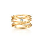 Elsa Peretti® Wave five-row diamond ring in 18k gold. - Size 4 1/2