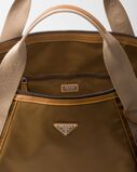 Re-Nylon and leather duffel bag, , hi-res