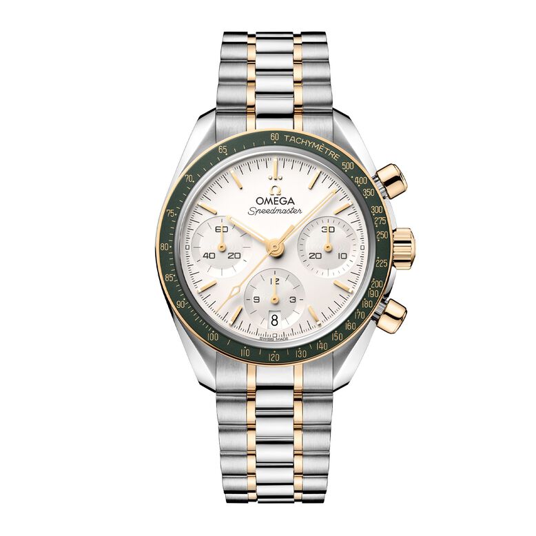 Speedmaster 38mm Mens Silver Dial Moonshine Gold on Steel Watch, , hi-res