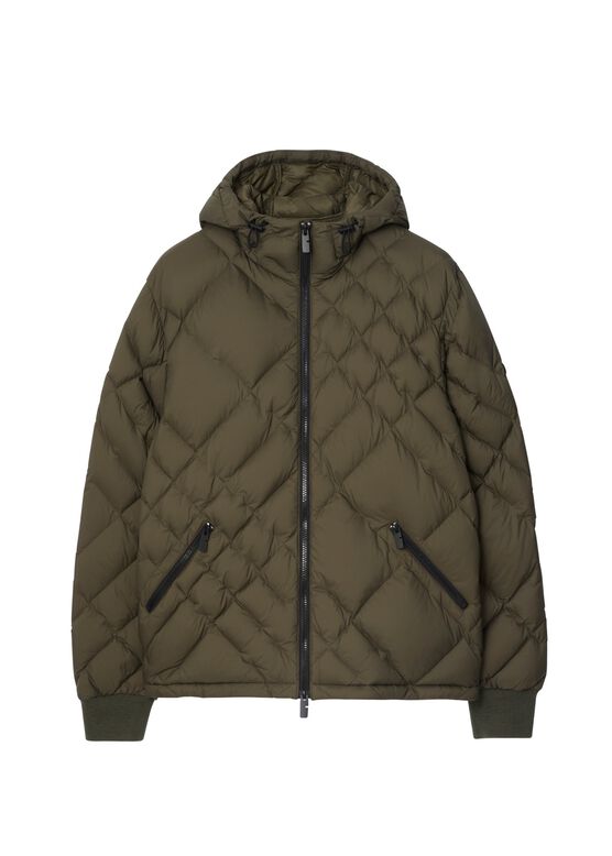 Check-stitch Nylon Doversgreen Puffer Jacket, , hi-res