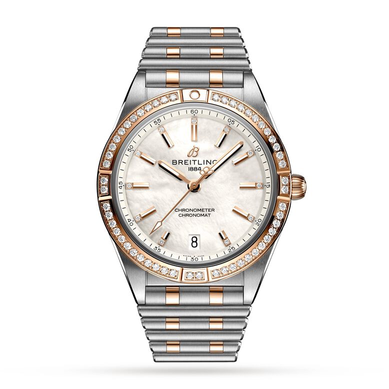 Chronomat Automatic 36 Stainless Steel &amp; 18k Red Gold &#40;Gem-set&#41; - Mother of Pearl Watch, , hi-res