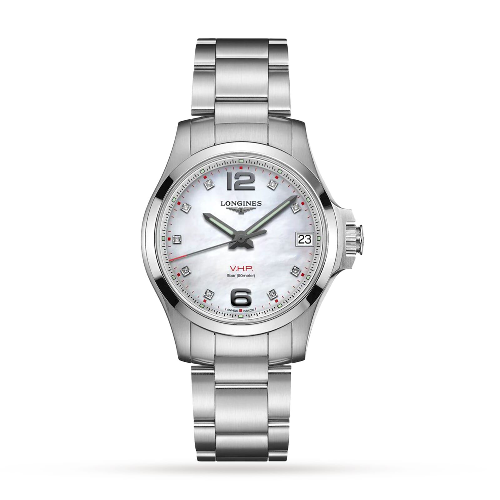 Longines Conquest VHP 36mm MOP Dial Ladies Watch Fine Watches