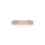 Tiffany T True Narrow Ring in Rose Gold with Pavé Diamonds - Size 7.5