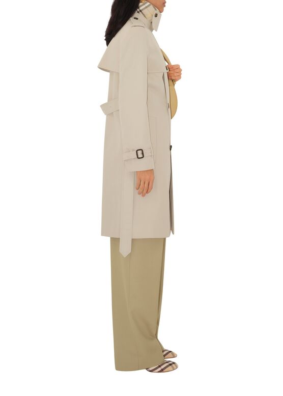 Mid-length Cotton Blend Trench Coat, , hi-res