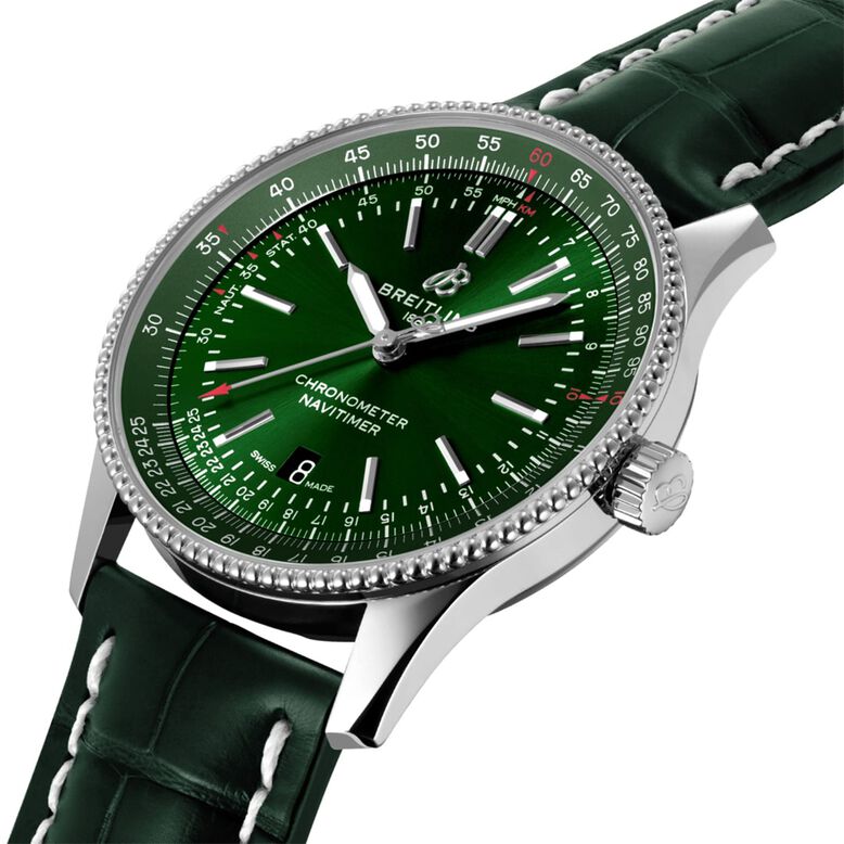 Navitimer 41 Automatic Leather Strap Watch, , hi-res