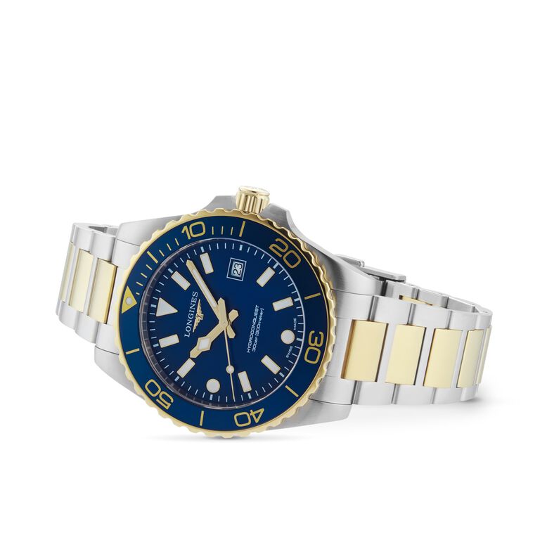 HydroConquest Quartz 42mm Mens Watch Bi-Colour Blue, , hi-res