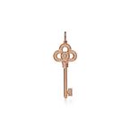 Tiffany Keys mini crown key pendant in 18k rose gold with diamonds.