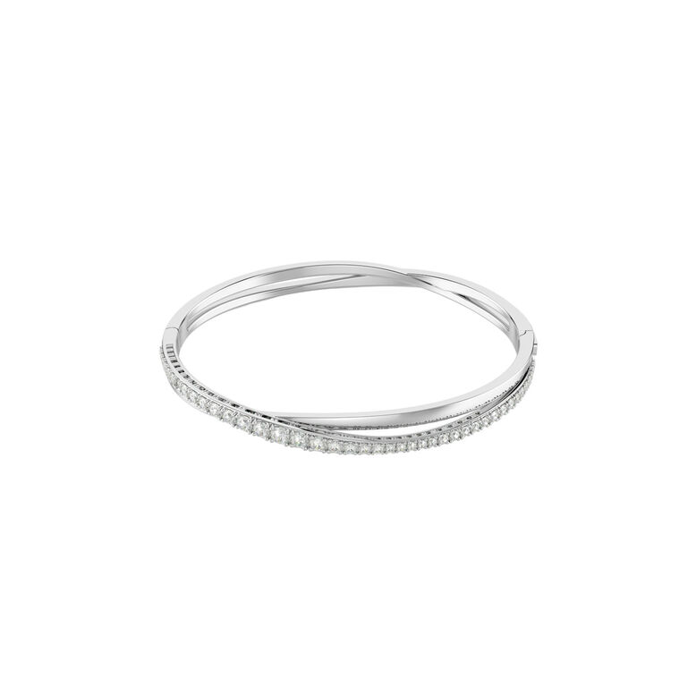 Hyperbola Bangle White Rhodium Plate, , hi-res