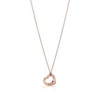 Elsa Peretti® Open Heart pendant in 18k rose gold with diamonds.