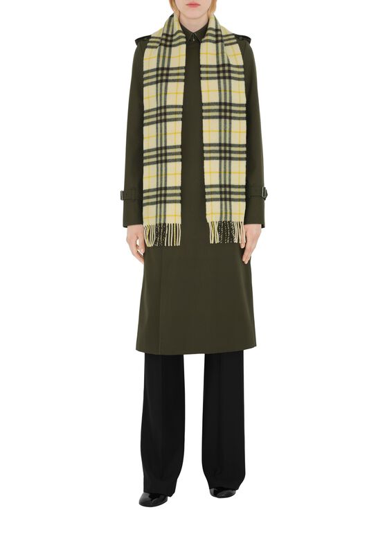 Narrow Check Cashmere Scarf, , hi-res
