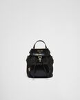 Small Re-Nylon and brushed leather backpack