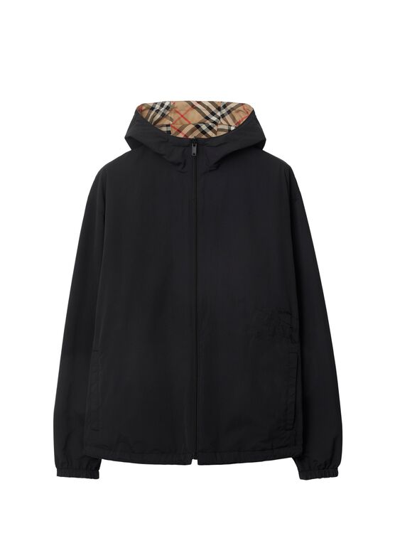 Reversible Check Hooded Jacket, , hi-res