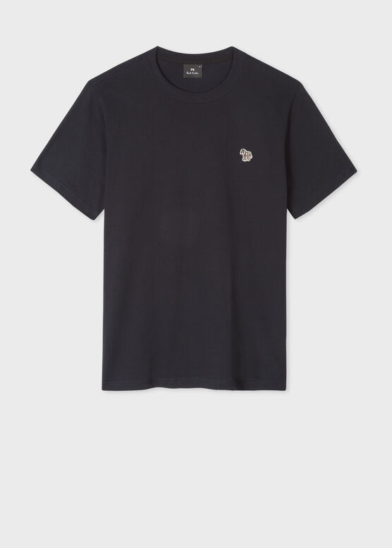 PS Paul Smith Navy Cotton Zebra Logo T-Shirt Blue, , hi-res