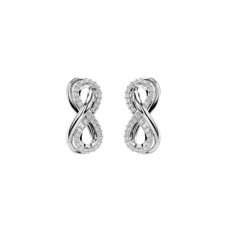 Hyperbola Stud Earrings - White Rodium, , hi-res