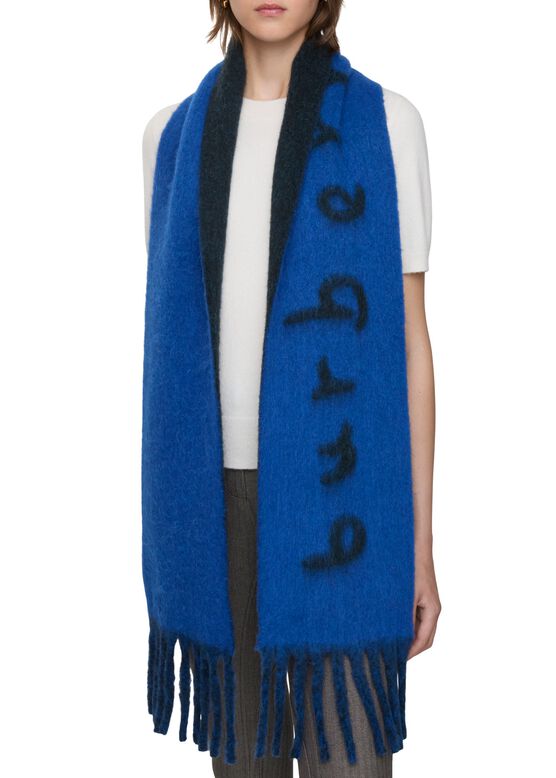 Reversible Logo Alpaca Wool Blend Scarf, , hi-res