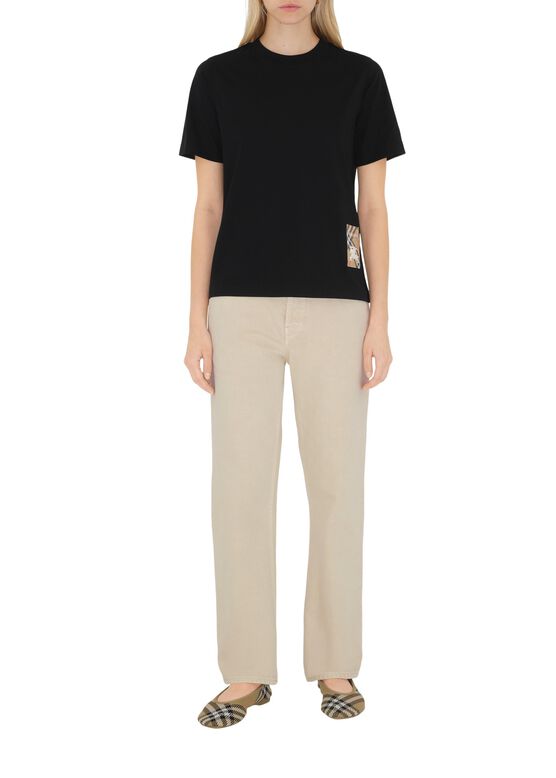 Check Label Cotton T-shirt, , hi-res