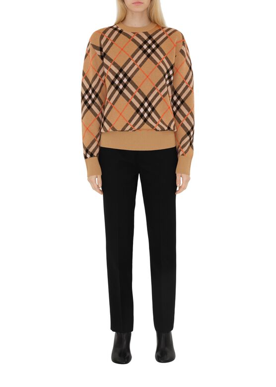 Check Wool Mohair Blend Sweater, , hi-res