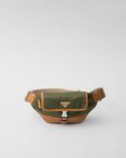 Re-Nylon and leather shoulder bag