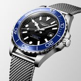 HydroConquest 42mm Mens Watch Black Mesh, , hi-res