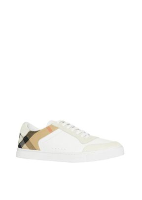 Leather, Suede and House Check Cotton Sneakers, , hi-res