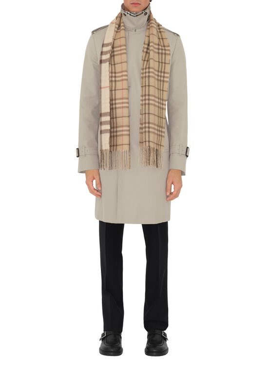 Reversible Contrast Check Cashmere Scarf, , hi-res