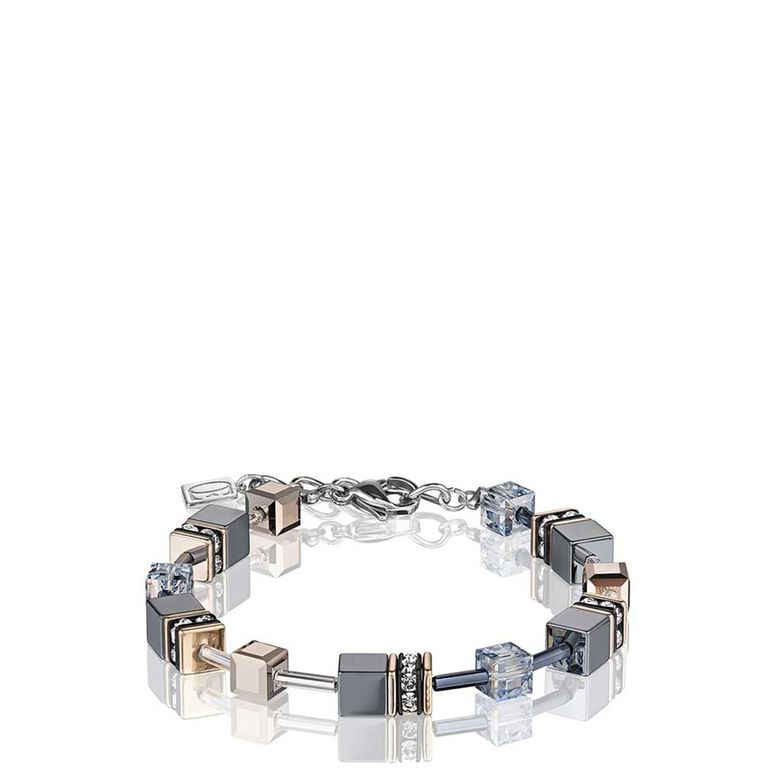 Geocube Grey &amp; Rose Crystal Bracelet - Ice Blue, , hi-res