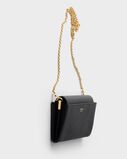 Saffiano leather wallet with shoulder strap, , hi-res